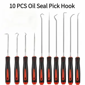 10PCS Oil Seal Hook Pick Set, Automotive Oil Seal & O-Ring Removal Tools with Non-Slip Handles for Car Repair -YY1