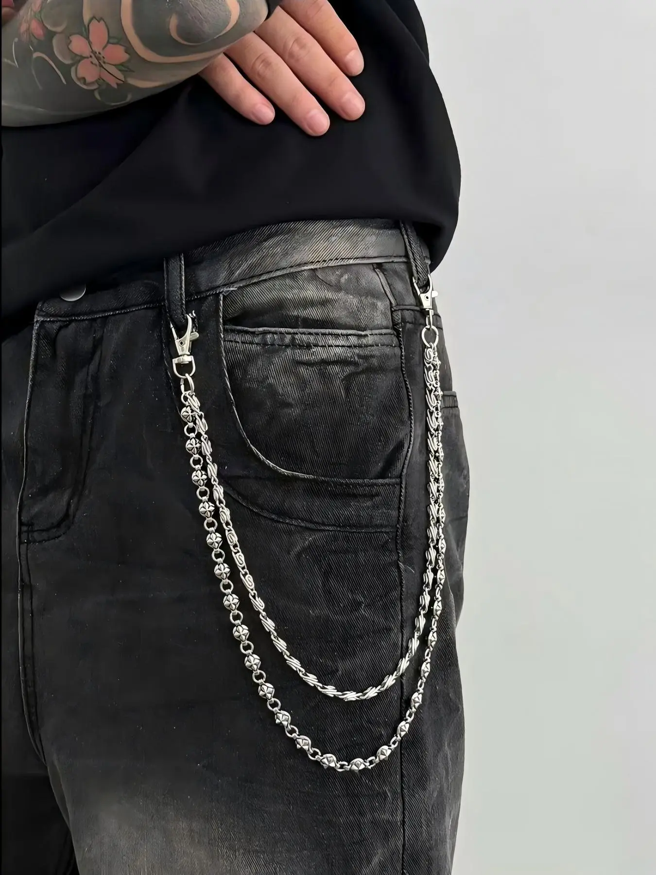 Unisex Punk Style Waist Chain, Adjustable Hip Belt Accessory, Trendy Metal Chain for All Seasons, Perfect for Daily Wear