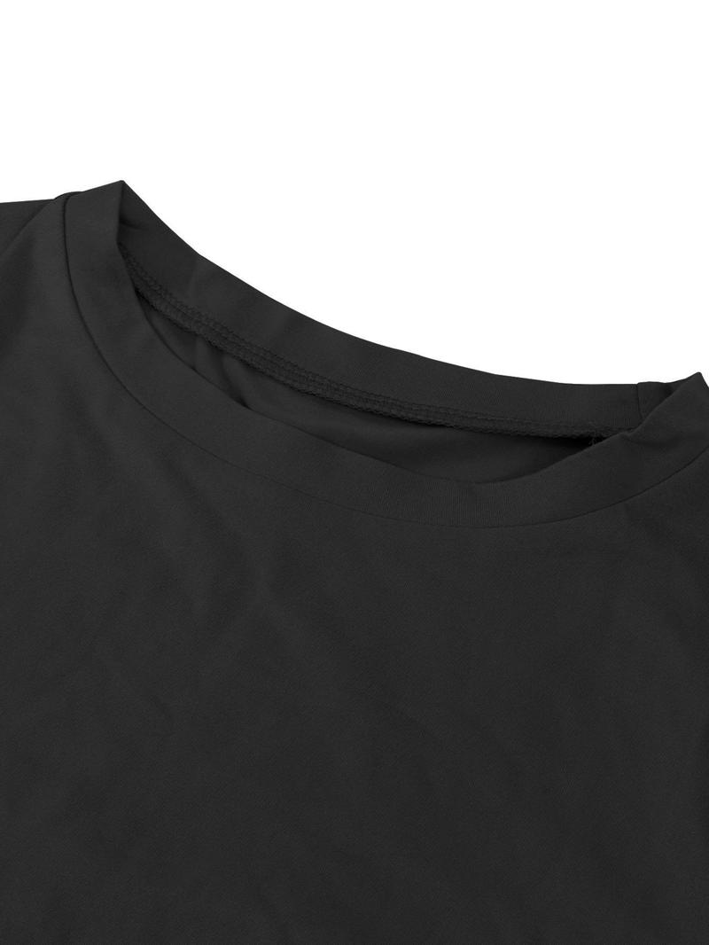 Women's Solid Ruched Drawstring Loungewear Set, Casual Long Sleeve Round Neck Top & Pocket Wide Leg Trousers, Ladies Sleepwear for All Seasons