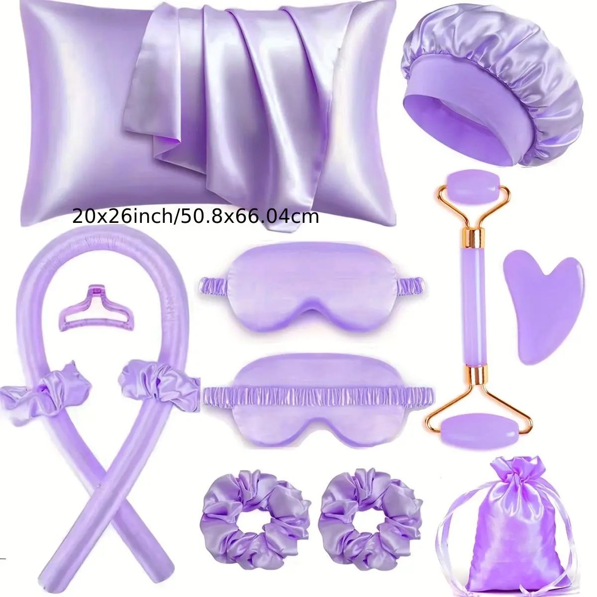 Heatless Hair Styling Tool Set, 1 Set Hair Roller & Face Massager & Pillowcase, Professional Hair Styling Tool for Women & Girls, Heatless Curlers, Heatless Hair Rollers