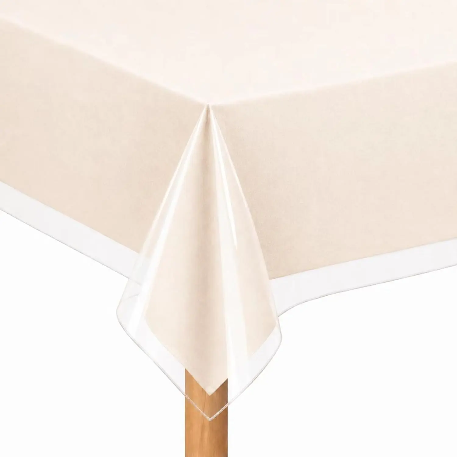 Clear Table Cover Protector 60 x 90 inch Oblong Plastic Tablecloth for 4~6 Seats Table