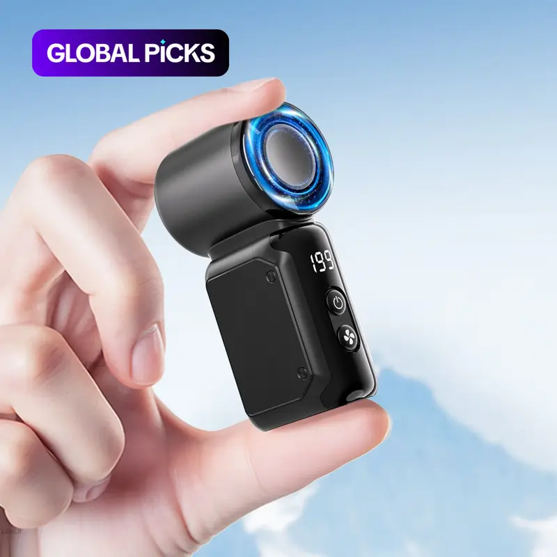 Portable Handheld with LED Display– Small but Mighty, Cordless USB Rechargeable battery, 199-Speed Mini Pocket High Speed Handheld Fans for Personal Outdoor, Travel, Gifts for Women & Men #GLOBAL PICKS