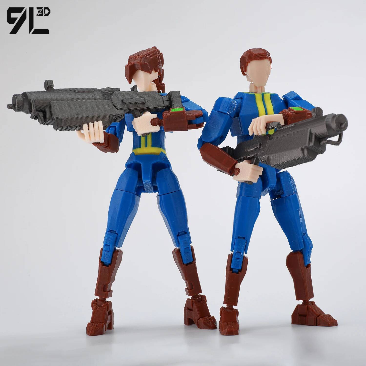 9L3D Printed Titan13 FalloutNora Duo Action Figures Lucky13 Vault Dwellers Set T13 Multi-Jointed Dummy13 Anime Toys Figure Model