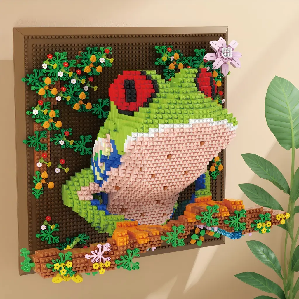 Tree Frog 3D Frame Puzzle, Nature-Inspired Miniature Assembly, Wall-Mountable Photo Frame, Kids' Toy, Decorative Gift