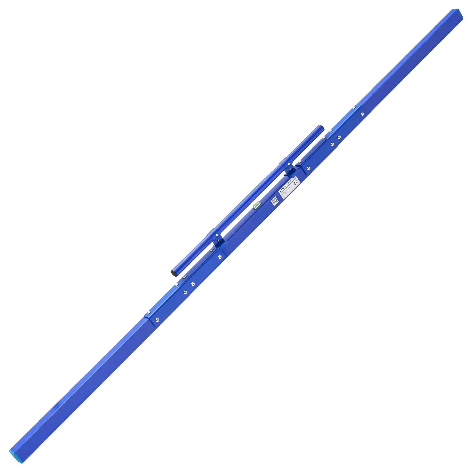 VEVOR Concrete Screed 96 in Length Manual Screed Board Aluminum Alloy Blue, Built-in Bubble Level, Powder-coated Finish, Lightweight Paver Leveling Tool for Patio, Sidewalk, Garage Floor Finishing