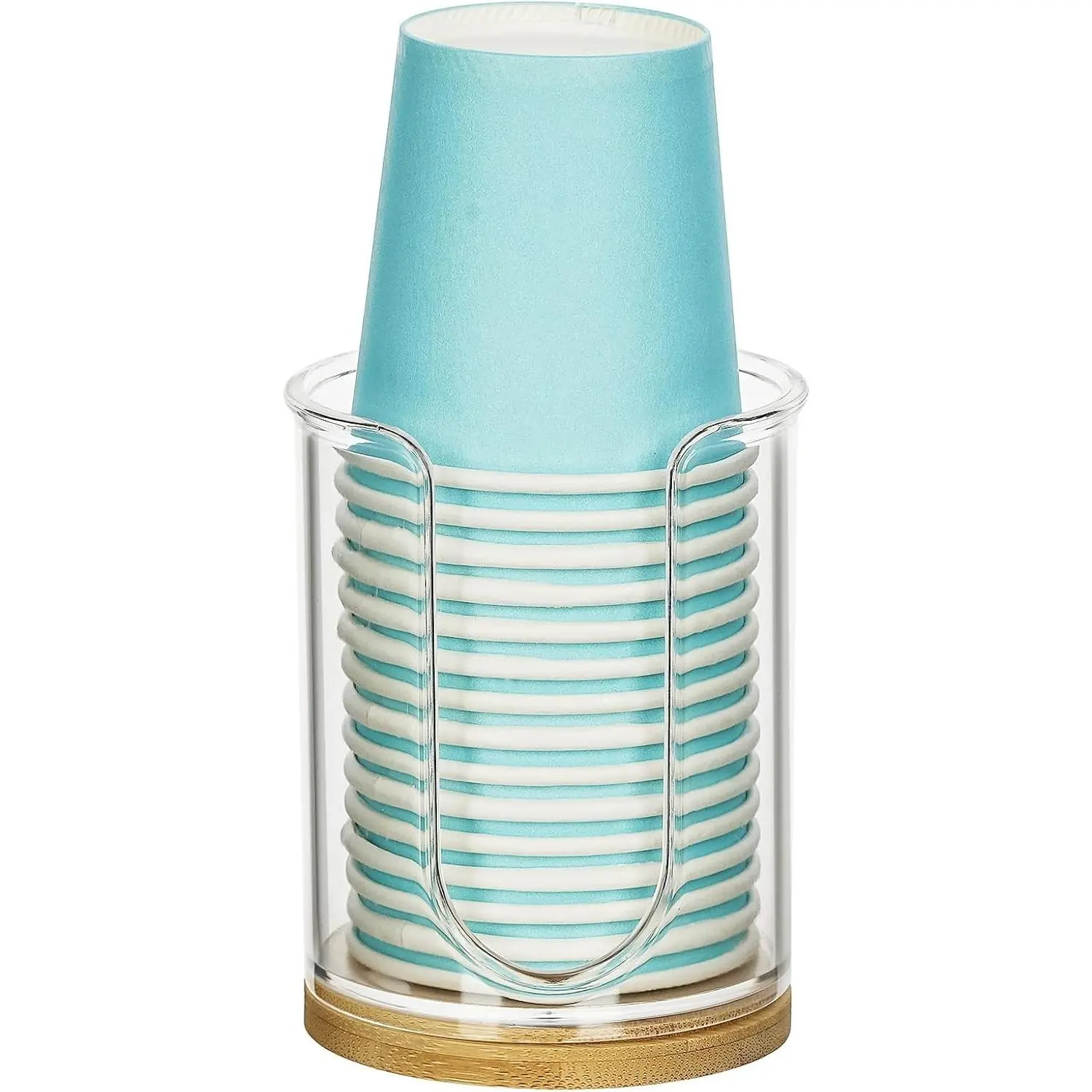 Bathroom Cup Dispenser, Small Plastic Cup Dispenser 3 oz, Compact Mouthwash | Solo Cup Holder for Bathroom, Vanity Countertop, Cotton Pad, Sink Counter, Disposable Paper, Clear