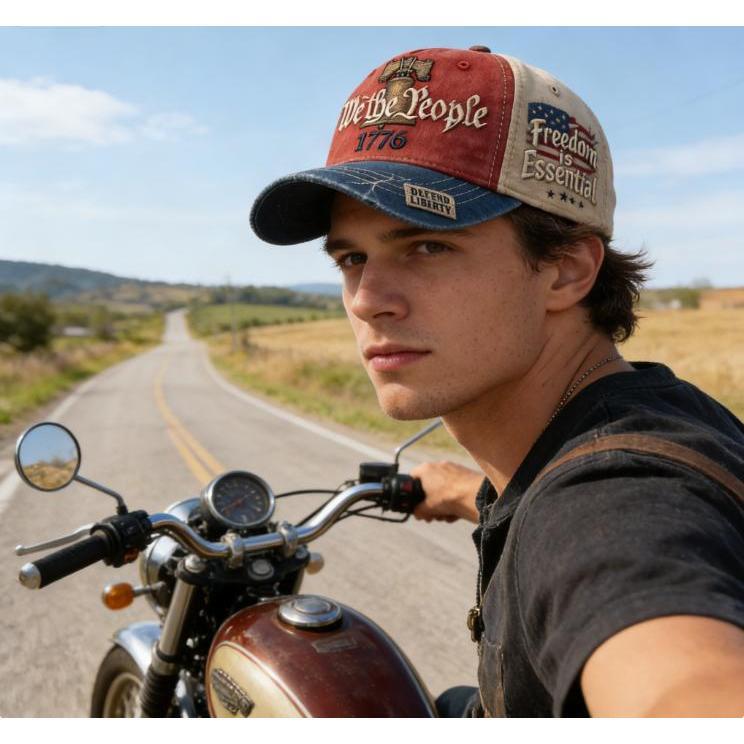 America 250th Anniversary 1776-2026 Embroidered Baseball Cap for Men Vintage Washed Gray Relaxed Fit Daily Casual Outdoor Spring Summer Fall Headwear with Liberty Bell & American Flag Decorations