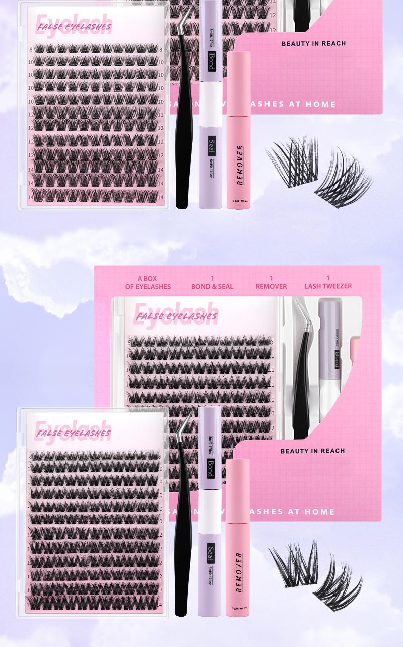 Sulfuras New Lashes Short Fairy Venus with Invisible Band Lashes Wispy Lash Clusters Individual Lashes 8-14MM Natural Waterproof for Girls DIY Cluster Eyelash Extensions Long Lasting Manga Makeup Cosmetic Springtok Gift