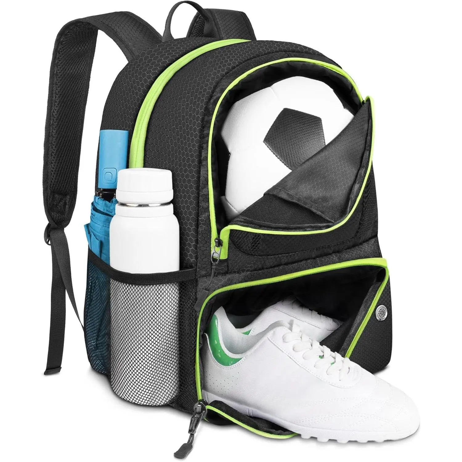 Soccer Backpack, Soccer Bag with Ball Holder and Shoe Compartment |   Water Resistant Sport Equipment Bags Fit Basketball Volleyball Football, Youth Soccer Gifts