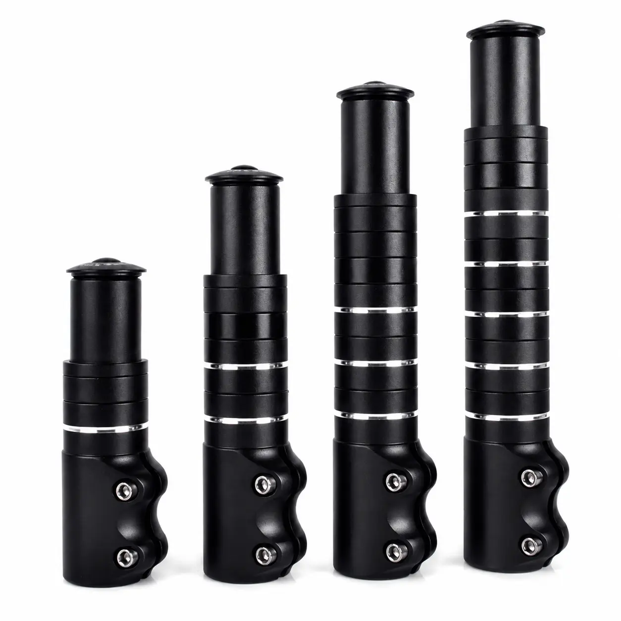 Aluminum Mountain Bike Handlebar Riser Spacer Kit – Adjustable Stem Extension for Enhanced Riding Posture, Compatible with 1-1/8 Inch Threadless Fork Steerer Tubes and Standard MTB Handlebars