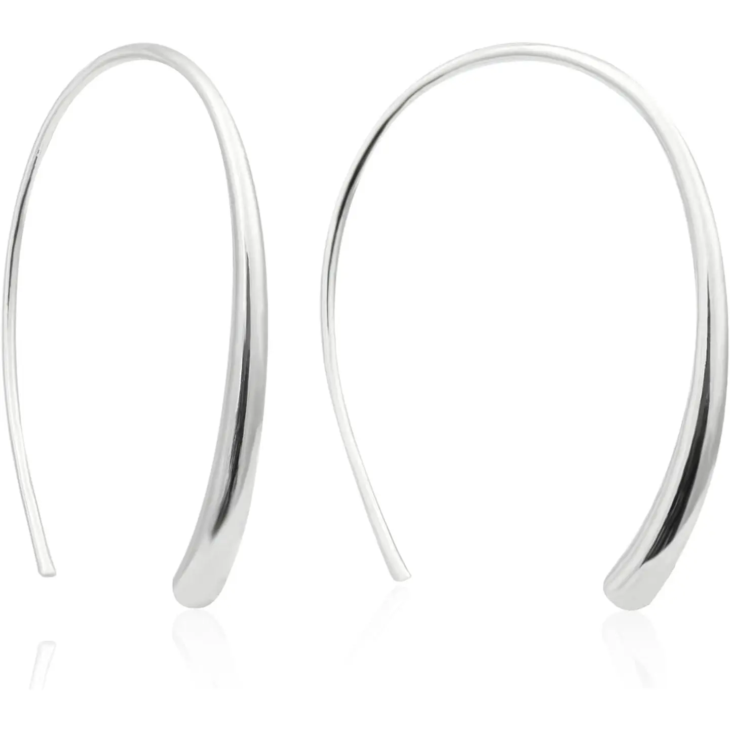 925 Sterling Silver Hoop Earrings for Women, Hypoallergenic Threader Dangle Style, Handmade Fashion Jewelry in Silver & Gold, Female, Threader Earrings