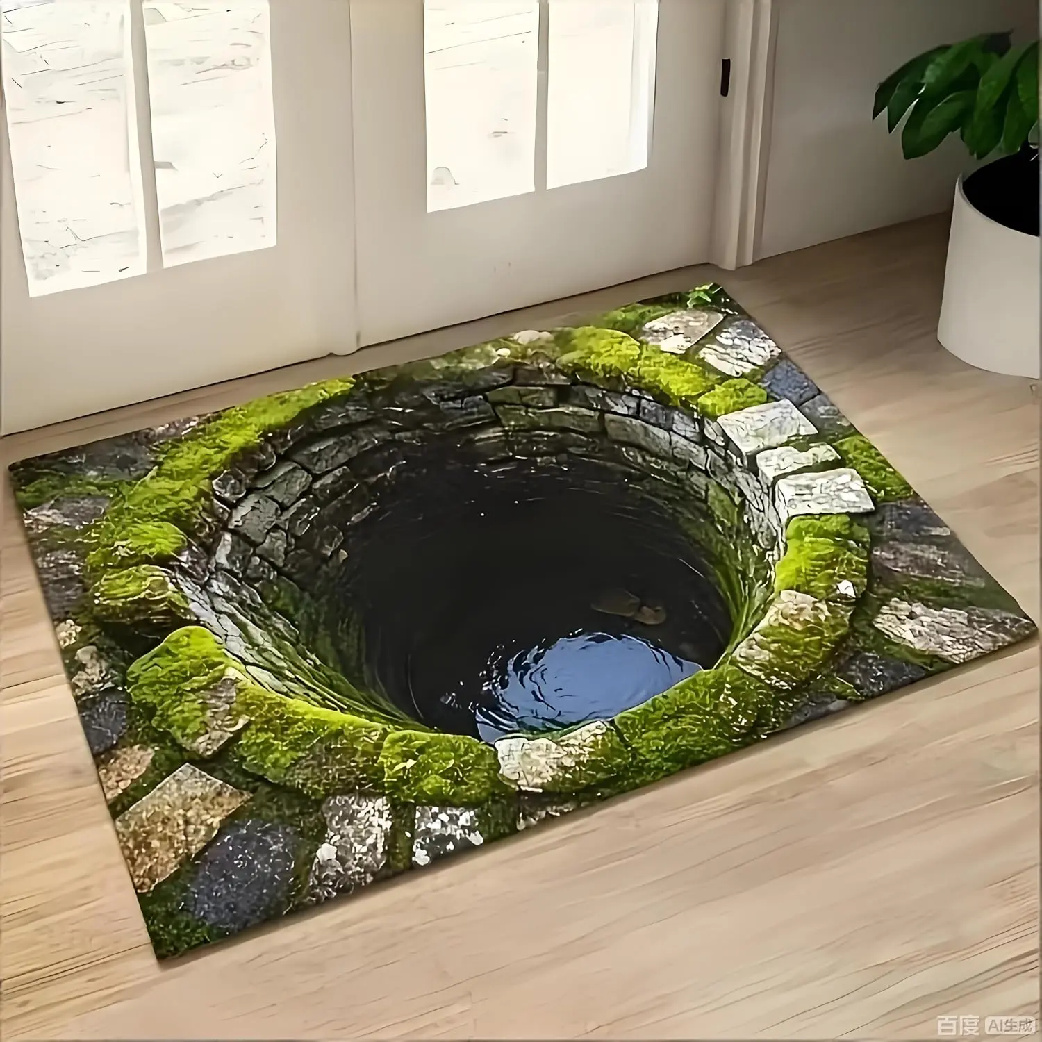 Extra Durable Door Mat 29" x 39", 3D Illusion Manhole Cover Washable Welcome Mat, Outdoor Indoor Entrance Floor Mat, Low-Profile Doormat, Non Slip Backing Front Door Mat for Entryway Porch Home Decor