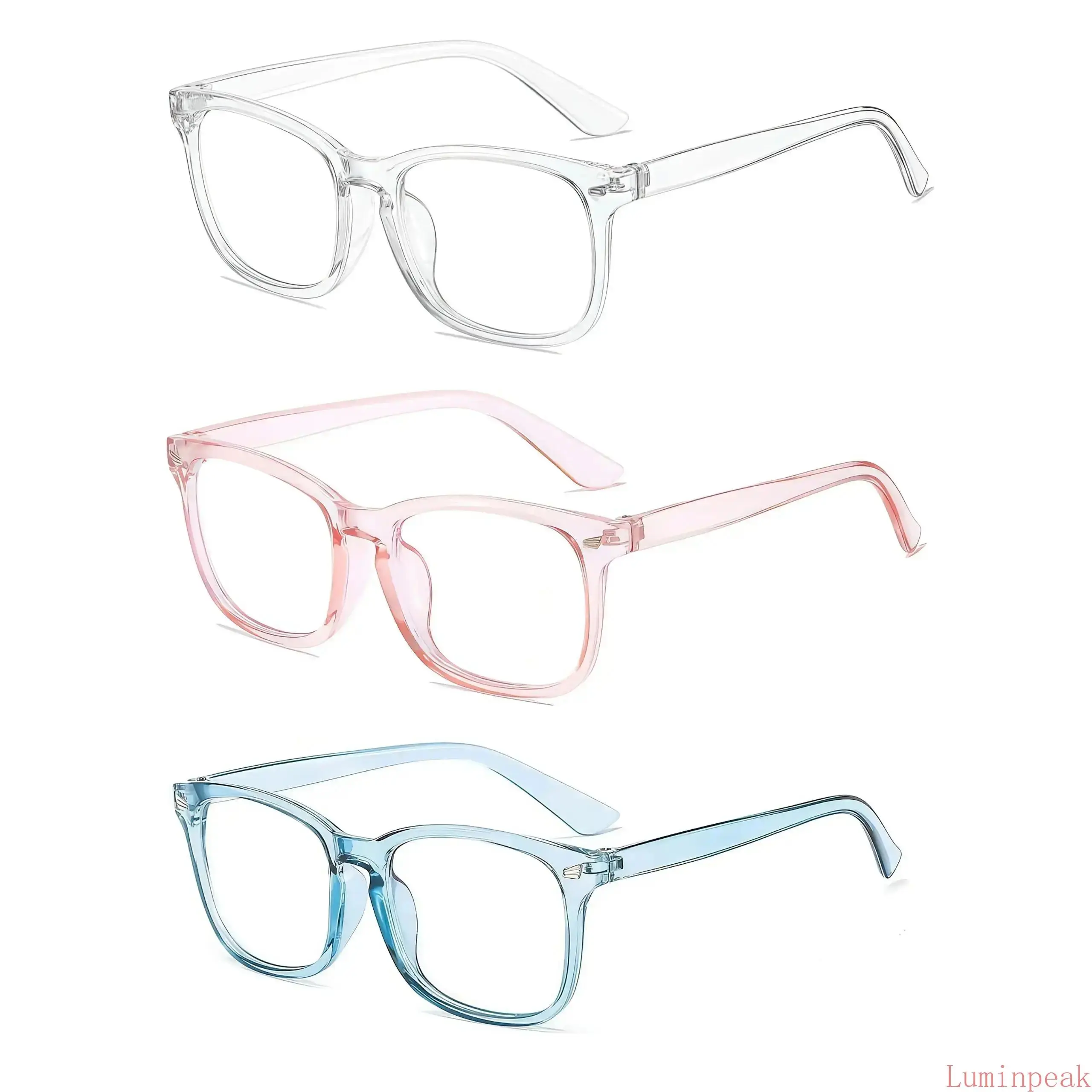 3 Pairs Ultra-Light Candy-Colored Artistic Glasses - Playful Eyewear for Adults, Everyday Fashion Outfits, Casual Leisure Indoor Recreation