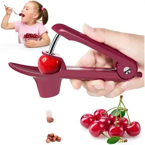 Cherry Pitter Tool,Cherry Pitter Cherry Stone Remover Tool for Making Cherry Jam Cherries Corer Pitter Tool，Cherry & Olive Pitter with Space-Saving Lock Design,Cherries Corer Pitter Tool, Red