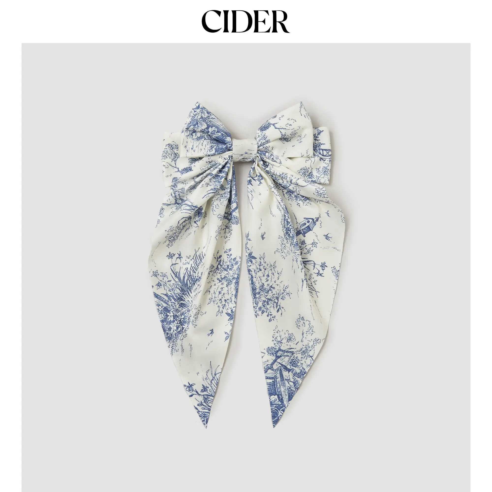 Cider [one-size] Toile de Jouy All-Over Print Bowknot Hair Clip SummerWins SummerFinds