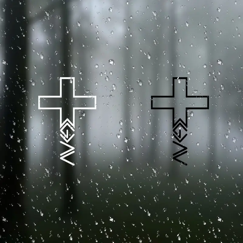 Cross Vinyl Car Window Sticker, Durable Vinyl Material, Suitable for Cars, Laptops, Suitcases, Furniture, Bumpers, Automotive Decals, Window Decals for Vehicles