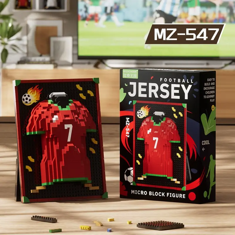 No.7 Star Jersey Building Blocks, Trendy Football Peripheral, Creative Desktop & Home Ornament, Building Block Sets, Building Block Model