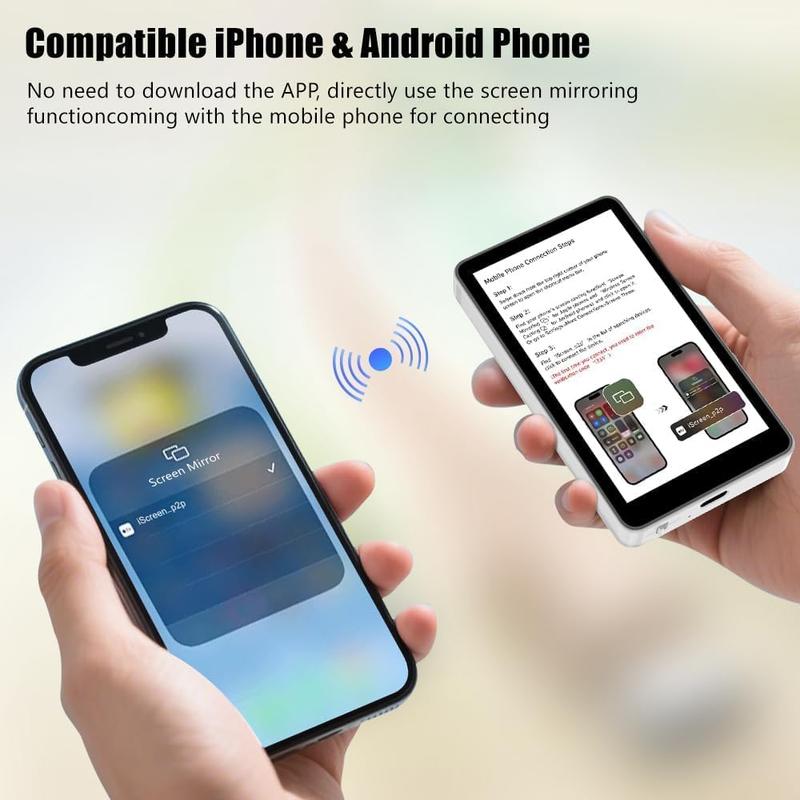 Vlog Selfie Monitor Screen 4K 30fps Bluetooth Remote Back Camera Monitor Compatible with iPhone Android Smartphone Accessories Cellphone White Black