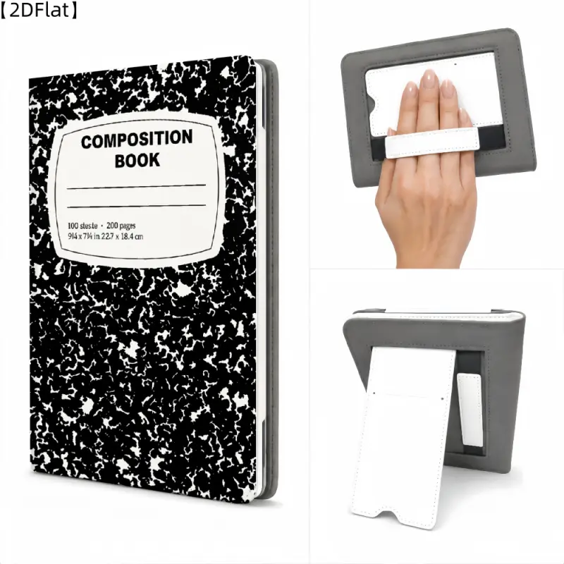 1pc for Kindle/kobo Case Black And White Speckled Pattern Protective Ebook Reader Cover With Hand Grip Hand Strap & Adjustable Kickstand, Auto Sleep Wake Function Lightweight Shockproof Folio Shell, Fit Kobo Clara HD/Clara 2E/Clara BW/Clara Colour 6 Inch,
