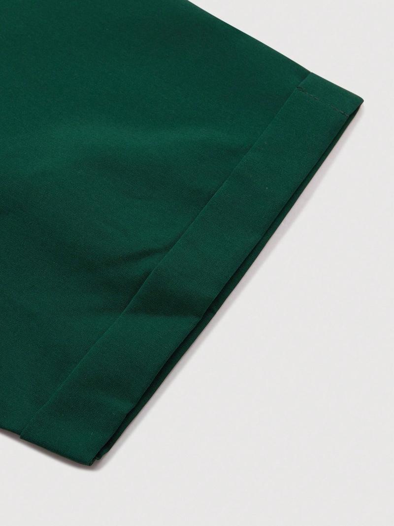 Men's Short Sleeve Shirt, Casual Loose-Fit Woven Fabric, Vintage Style Button-Up Design, All Season Wearable