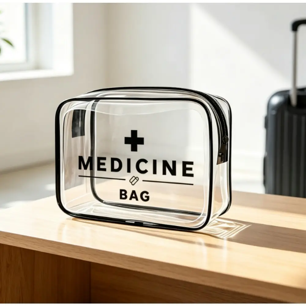 Large-capacity transparent travel makeup bag, waterproof zippered hand-held beauty storage pouch, bathroom shower toiletries refill luggage accessory