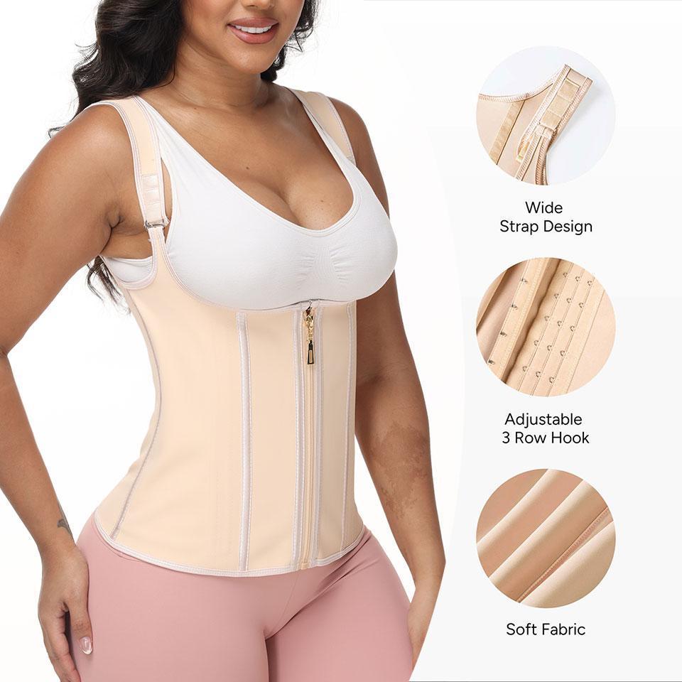Women Waist Trainer Steel Bones Tummy Control Shapewear Premium Belly Control Body Shaper Tank Top Adjustable Shoulder Straps Vest Brazilian Faja