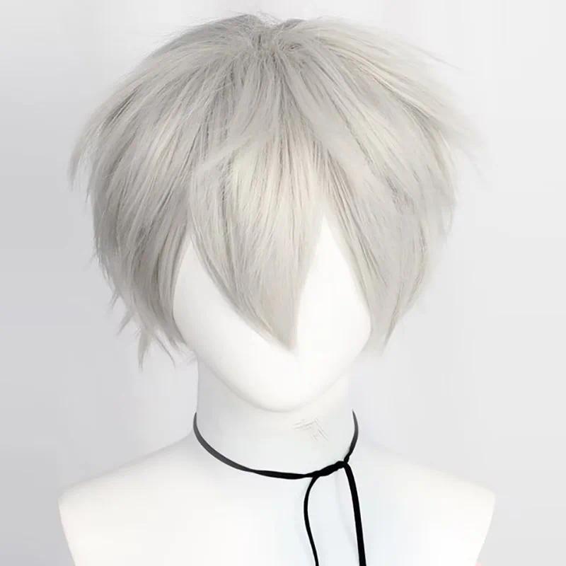 Universal Cosplay Synthetic Wig Silver Red Pink Blonde Grass Green Black Straight Men's Wig for Halloween Cosplay Party Wigs