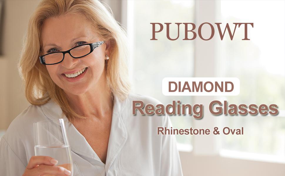 Reading Glasses Women Rhinestone Computer Reader Stylish Spring Hinge With Laser Pattern Diamond Eyewear 5 Pack PT2003