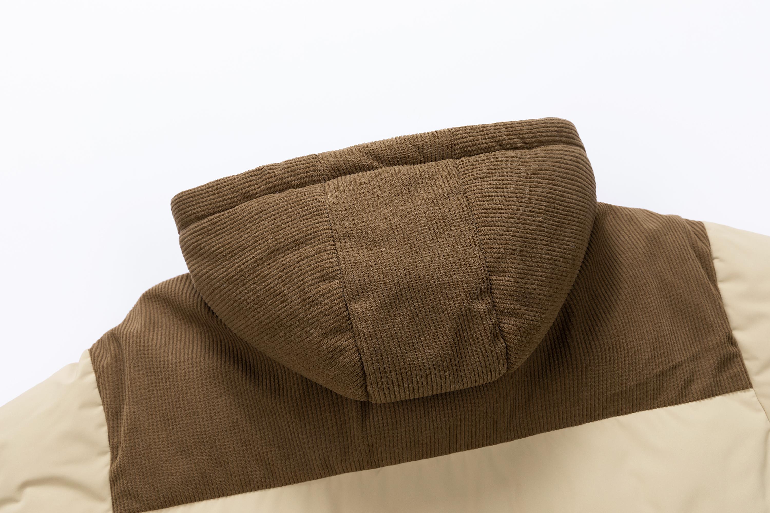 Winter hooded casual fleece-lined men's coat,removable hood,warm color-blocked cotton jacketcouples' style winter cotton coat, outerwear top.