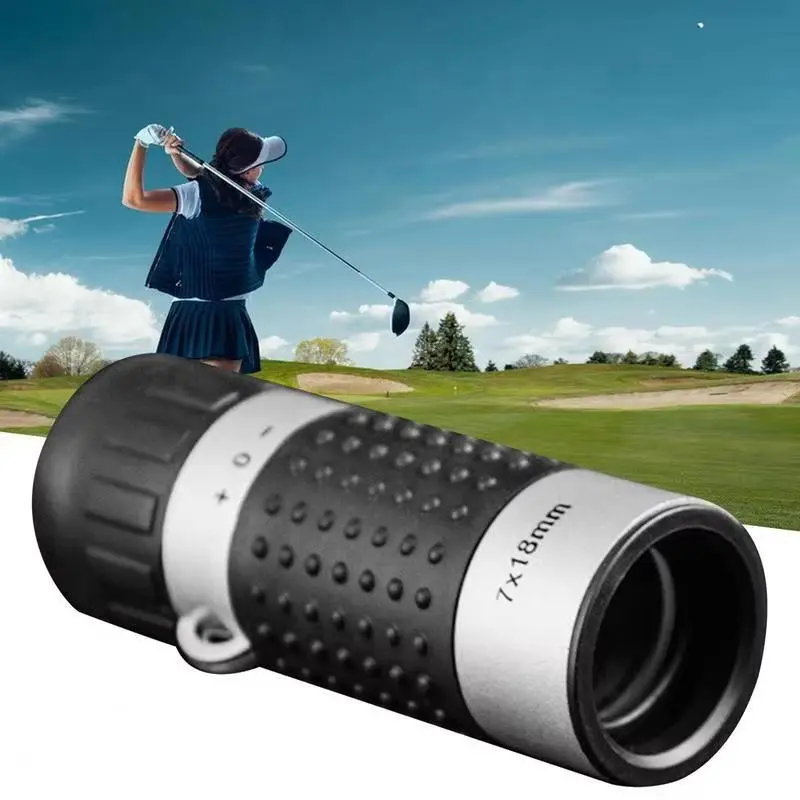 Mini Single-Power Portable Telescope 7x18 High-Definition Imaging, Abs Body with Scale, Golf Course Distance Measurement, Travel Gift for Men