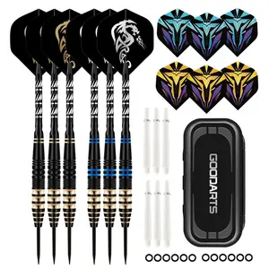 6pcs Set Professional Tungsten Steel Needle Tip Darts, 22g 165mm Length, Includes Storage Box, Sports Steel Shafts Flights Tip