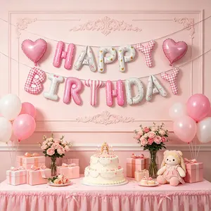 16 Inch Happy Birthday Letter Balloons Set, Aluminum Foil Balloons for Kids Girls Boys Men Adults Birthday Party Decorations