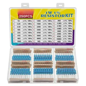 25 Values 1W Metal Film Resistor Kit from 1 Ohm to 1M Ohm 1 Watt 1% Resistors