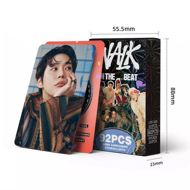 92Pcs/Set Kpop Taeyong Jaehyun WALK Album Photocards Stickers Yuta Jungwoo Doyoung Selfie Cards Haechan Johnny Decals Fans Gifts