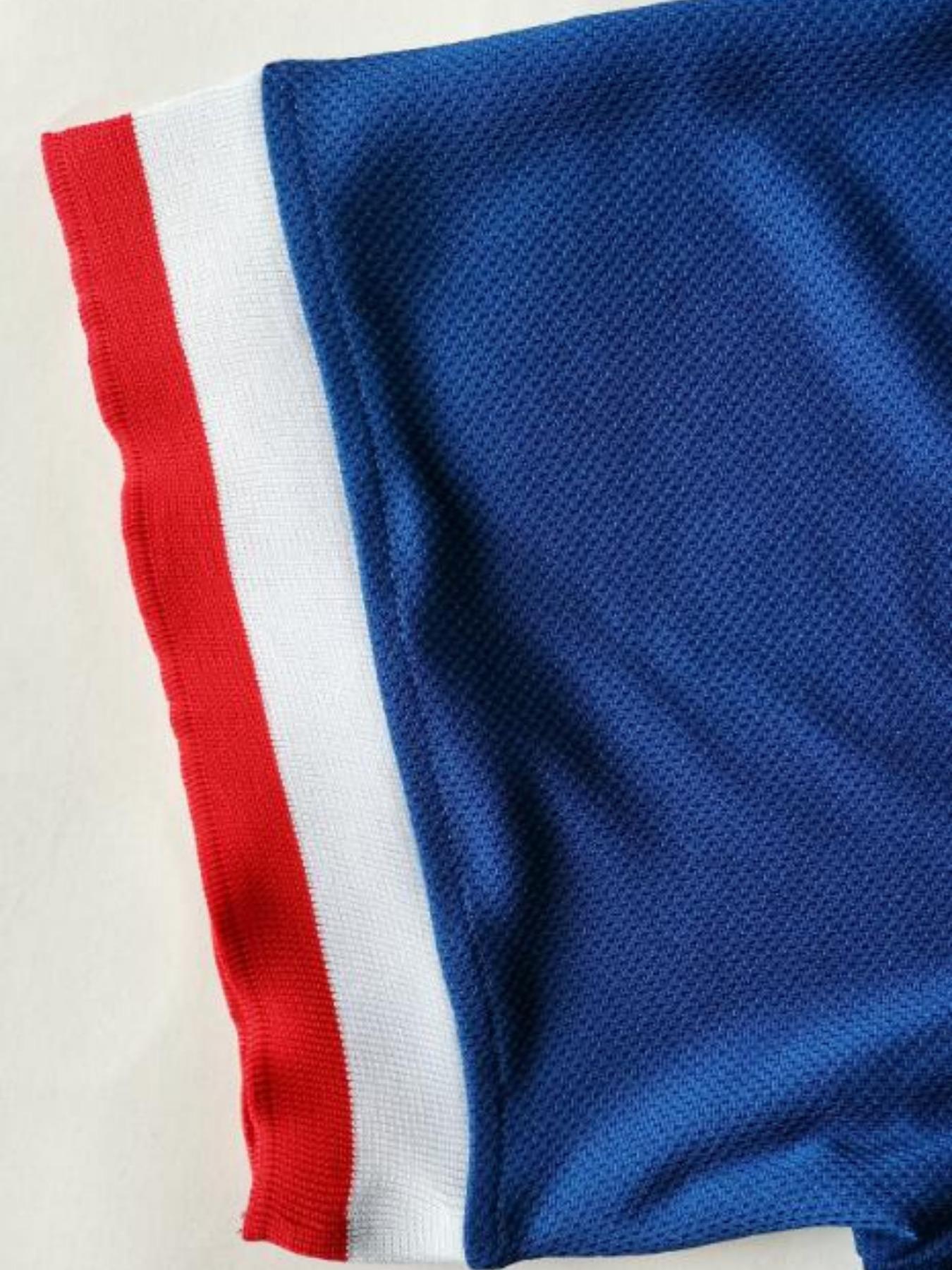 Men's Letter & Striped Print Baseball Jersey, Casual Loose Sporty Short Sleeve V Neck T-Shirt for Summer, Fashion Men's Top for Daily Wear, Home Jersey