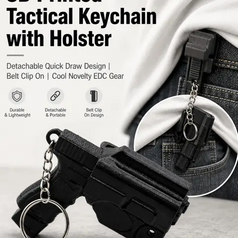 3D Printed Mini Keychain with Detachable Belt Clip, Lightweight PLA Key Ring with Chain, Black Novelty Backpack Charm, Compact Pocket Key Holder for Car & House Keys, Daily Carry Bag Pendant, Birthday Christmas Father's Day Gift for Men Boyfriend Husband