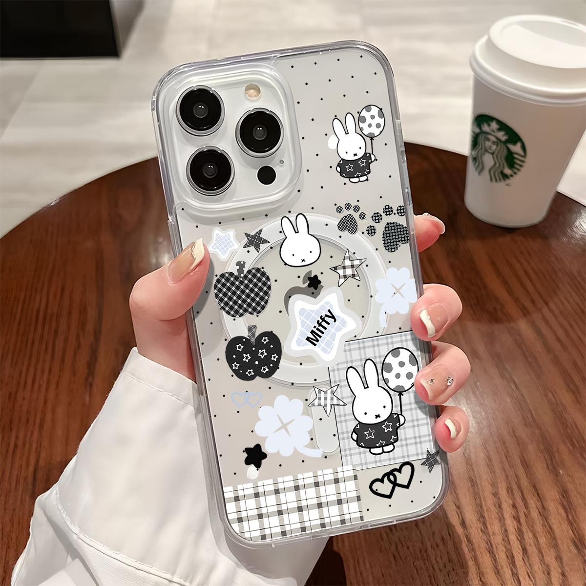 Cartoon Cute Kawaii Miffy Magnetic Clear Compatible with MagSafe Shockproof Protective Phone Case for iPhone 17 16 15 14 13 12 11 Pro Max X XS MAX Air 17e