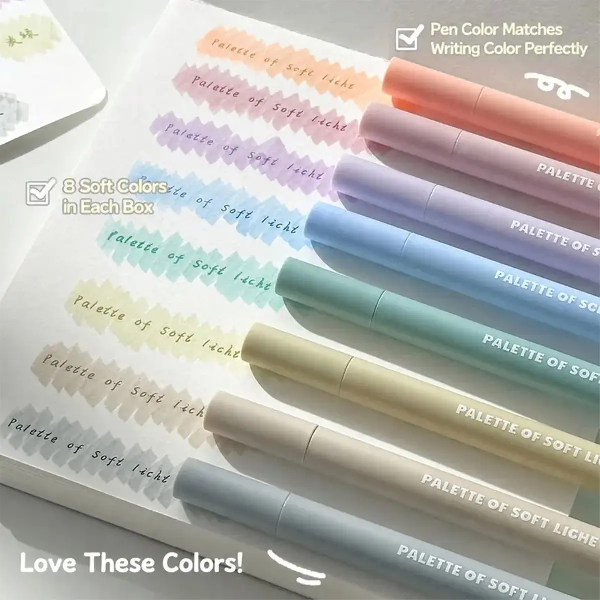 8pcs Aesthetic Neon Highlighters, Single Tip 1-4mm, Ideal for Bujo, Nurses, Students, Planners, Perfect for Note-Taking and Organization