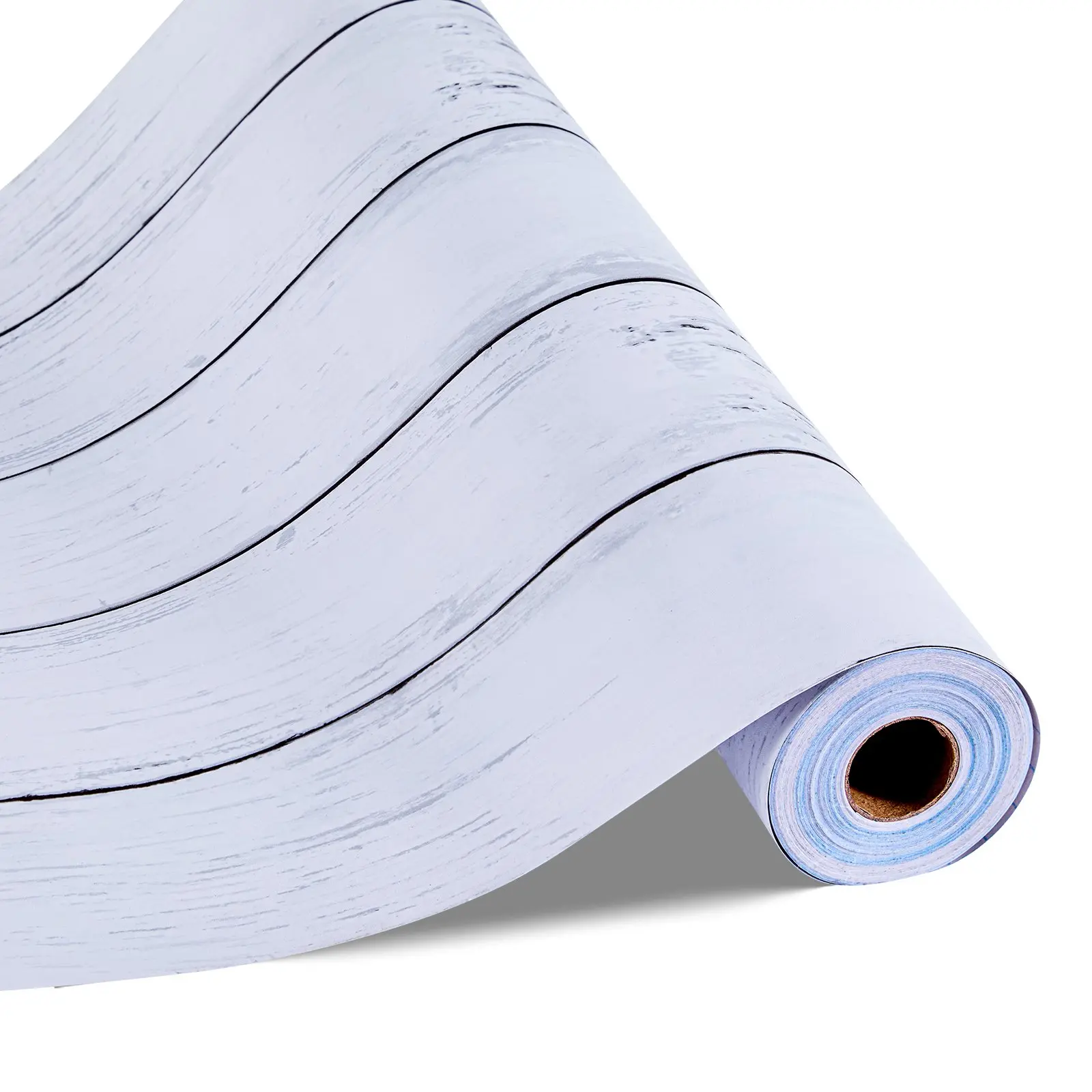 VEVOR Peel and Stick Wallpaper, 17.7x 590.5 inch Contact Paper White Wood Textured Waterpoof Self Adhesive, Easy to Clean Peel Wall Decorative Vinyl Roll for Bedroom Kitchen Bathroom Office Desk