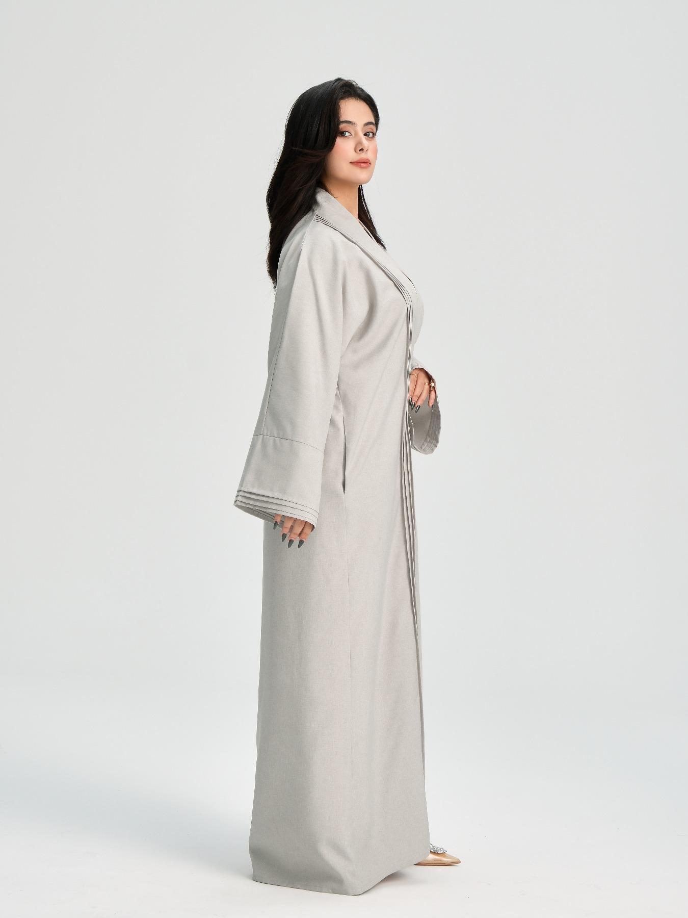 Women's Solid Color Long Sleeve Abaya, Casual Comfy Long Dress for Muslim Women, Women's Islamic Clothing for Daily Wear, Modesty Muslim Clothing, Modest Muslim Outfits