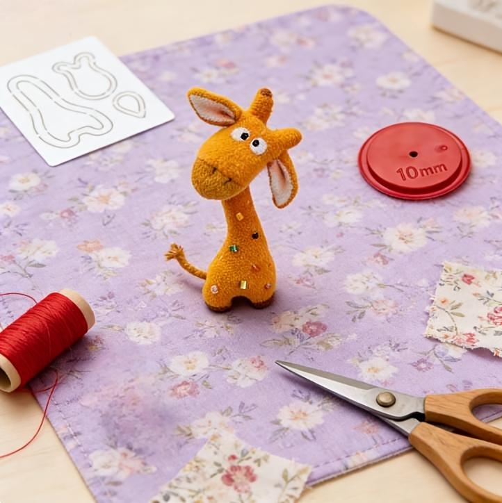 Mini Giraffe Patchwork Brooch Template with 4 tracing needles. DIY Giraffe Pattern Sewing Template, including transfer and auxiliary tracing functions