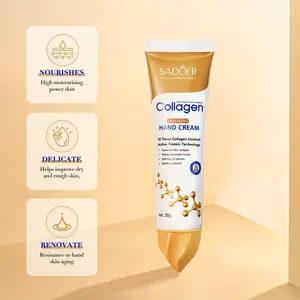 5pcs Collagen Hand Cream, Hydrating Repair Cracked Skin, Brightening Moisturizer, Hand Lotion 30g, Sadoer Brand