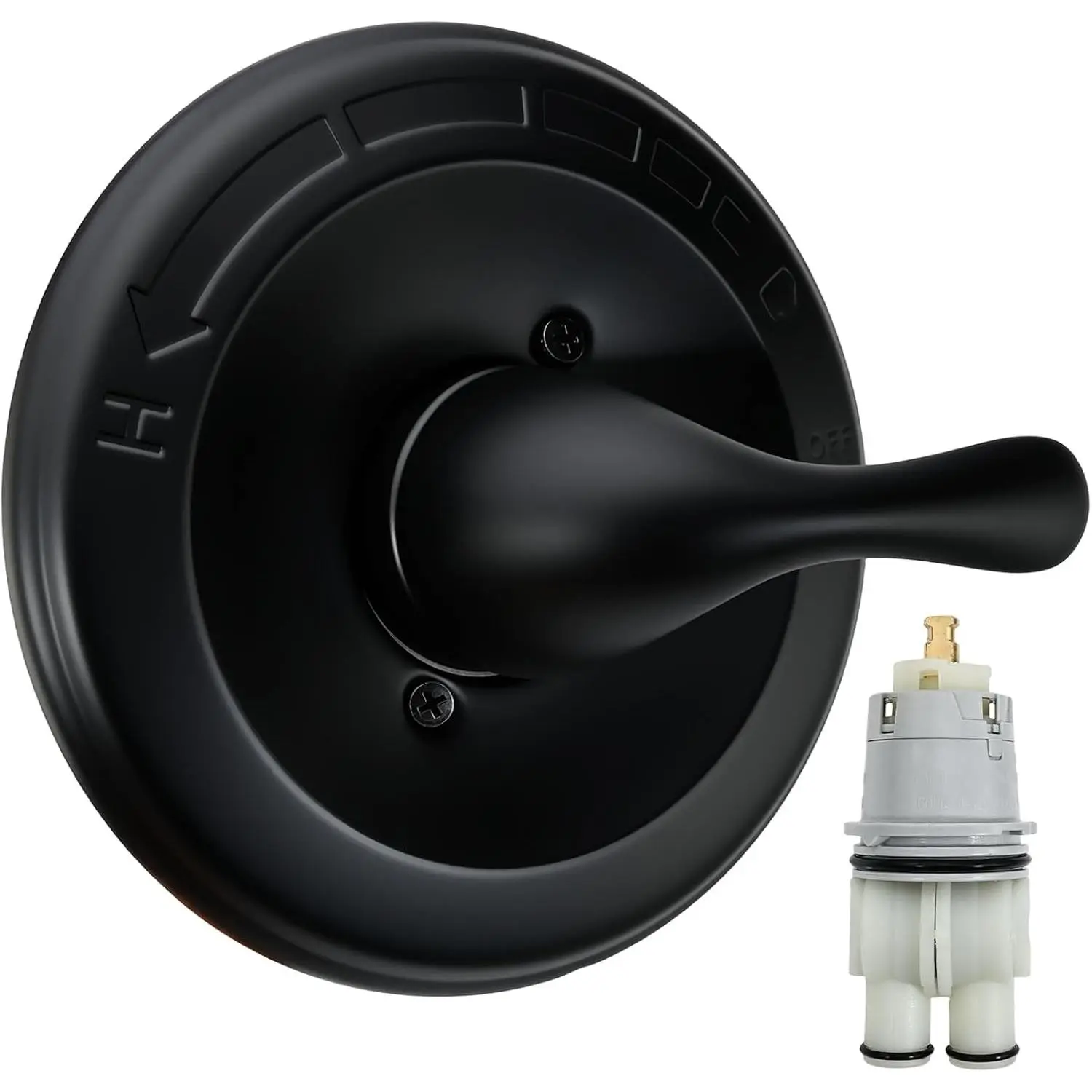 Shower Handle Replacement for 13/14 Series, Single Function Shower Valve Trim Kit with Cartridge Fit for R10000 Rough-in Valve, T13020 Shower Handle, Matte Black