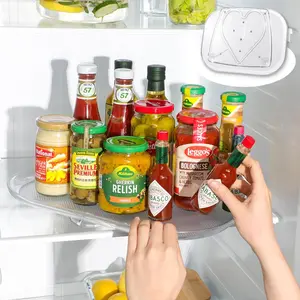 Lazy Susan Organizer 14.56''x11'' for Refrigerator Organizers and Storage Fridge Organization, Turntable Condiment Organizer for Kitchen, Table Top, Cabinet, Pantry, Countertop, 1 Pack