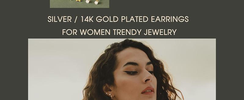 Stylish Small Hypoallergenic Flat Back Stud Earrings for Women Men 14K Gold Plated Surgical Stainless Steel Earring Sets Tiny Screw Back Cartilage Earring