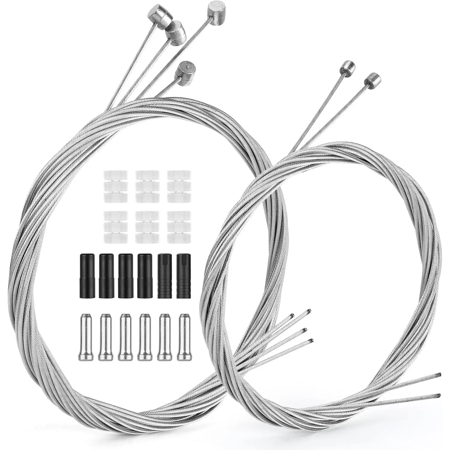 Kit for MTB –  Mountain    , 4  & 2 Shifter Cables,  Derailleur  Set Including End Caps, O-rings, and Housings