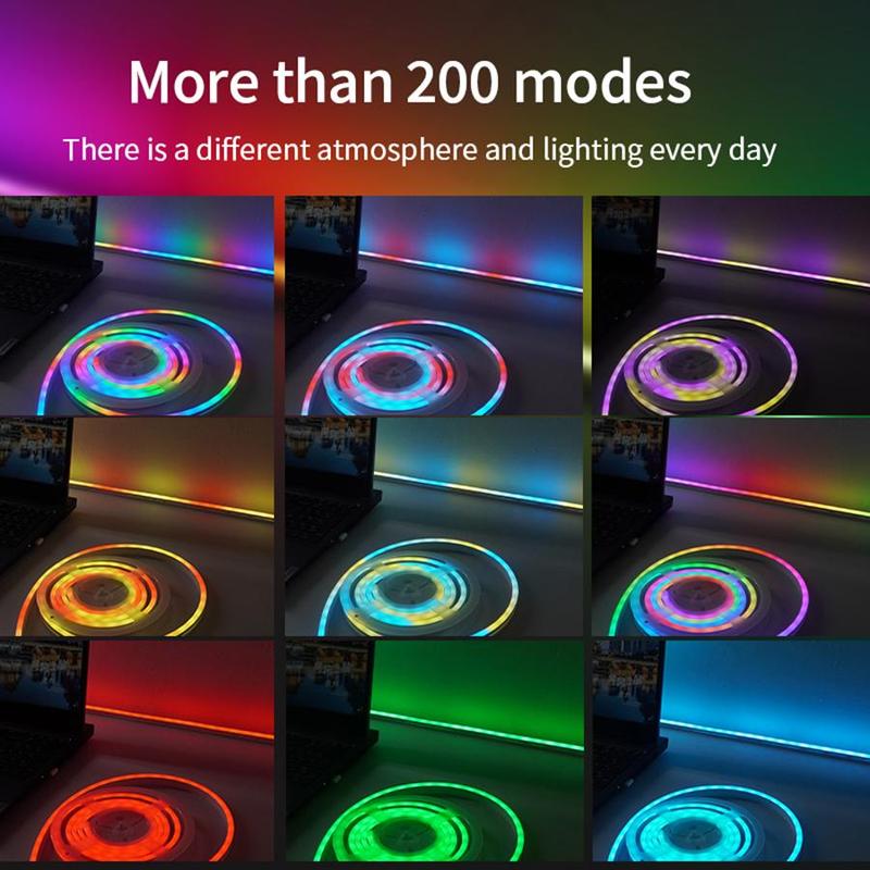 USB-Powered RGB Color-Changing LED Strip Light with App Control, Ambient Backlight for TV, Computer, Bedroom & Living Room, Decorative Neon Accent Light, Smart LED Lighting, Great Christmas Gift USB-Powered RGB Color-Changing LED Strip Light with App Control, Ambient Backlight for TV, Computer, Bedroom & Living Room, Decorative Neon Accent Light, Smart LED Lighting, Great Christmas Gift