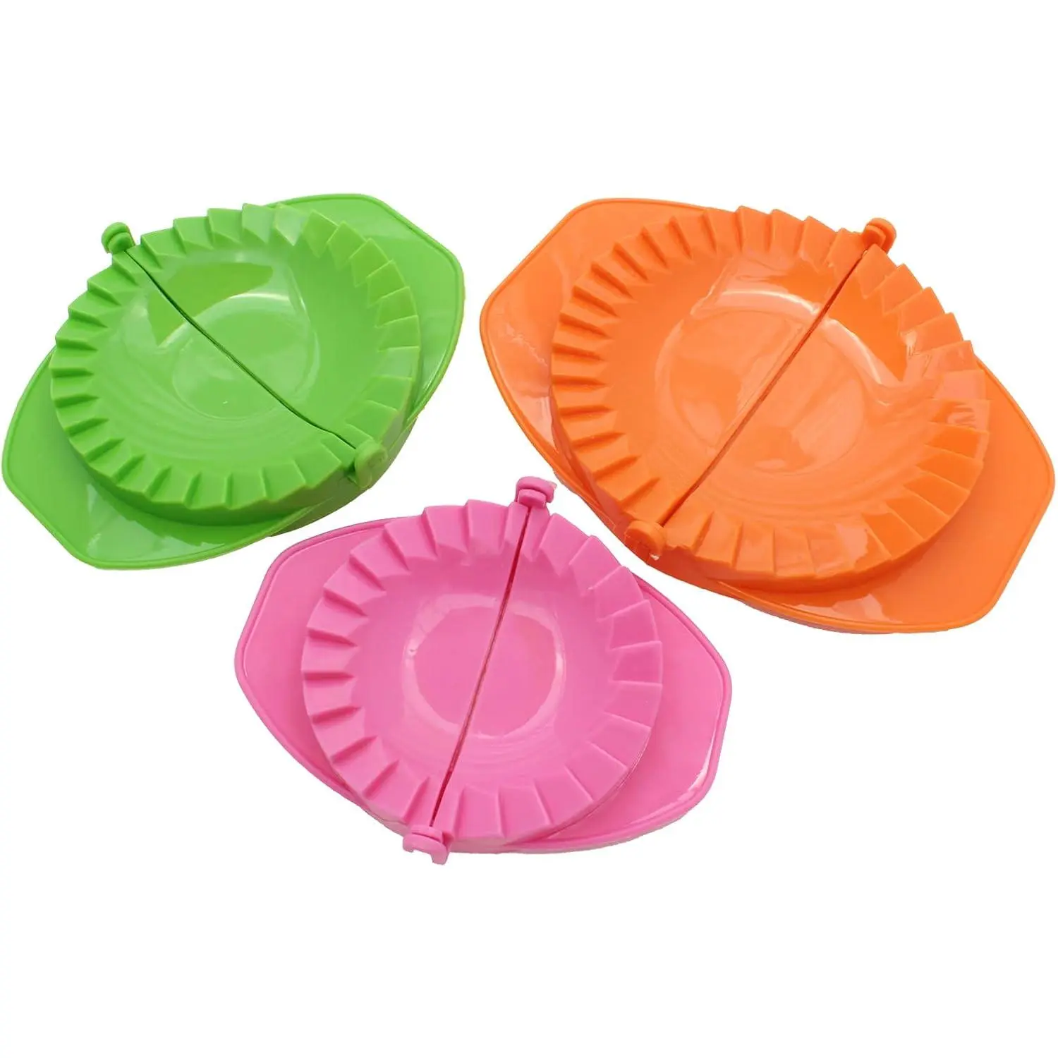 Set of 3 Dough Press - Plastic Pastry Shaper & Empanada Maker Press With Crimped Crust Edges - Kitchen Tools For Making Dumplings, Hand Pie, Ravioli, Pierogi, Turnover - 4”, 5”, 6”