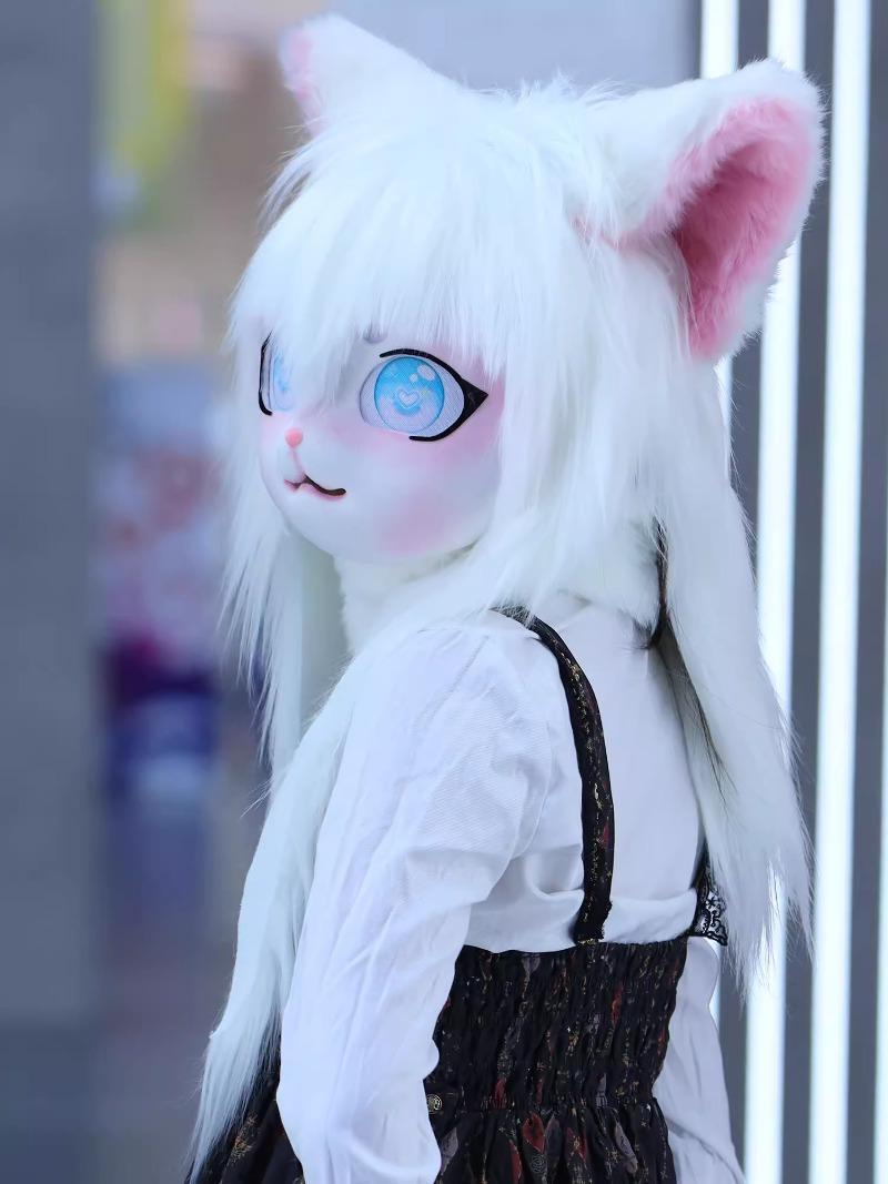 Cute Fursuit Kigurumi Headset Furry Animal Cosplay Costume Paws Kig Comiket Furries Rubbit Doll Cat Comiket Furries Doll Costume