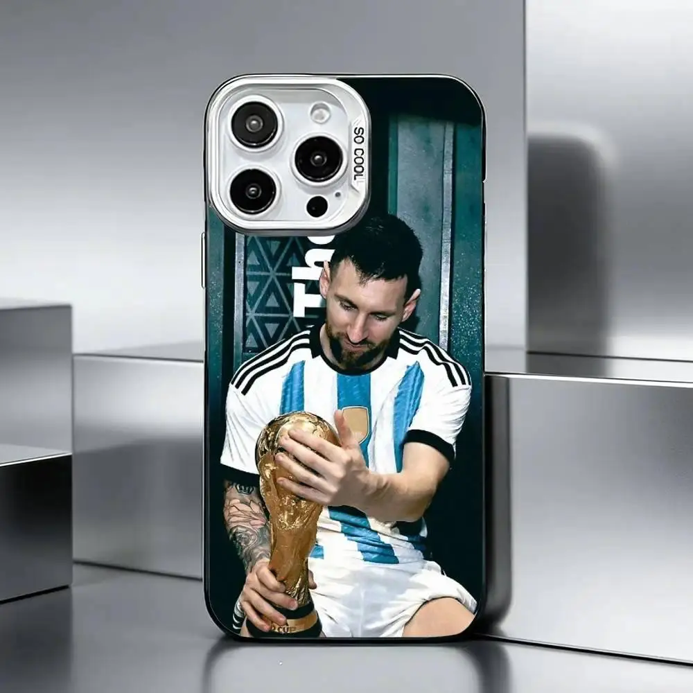 F-Football S-Star N0,10MESS1 L-Lionel     Phone Case For iPhone 17 Air 16 15 14 13 12 11 Pro Max Plus and Samsung S26 S25 S24 S23 S22 Plus Ultra,Colored silver phone case